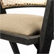 Mercana Tabitha I Black Wood Frame Gray/Tan toned Linen Wrap Seat Dining Chair