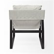 Mercana Guilia I Fabric Lounge Chair with Black Metal Base in Frost Gray