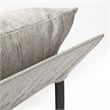 Mercana Guilia I Fabric Lounge Chair with Black Metal Base in Frost Gray