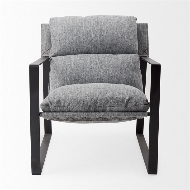 Mercana Guilia Castlerock Gray With Metal Frame Sling Accent Chair