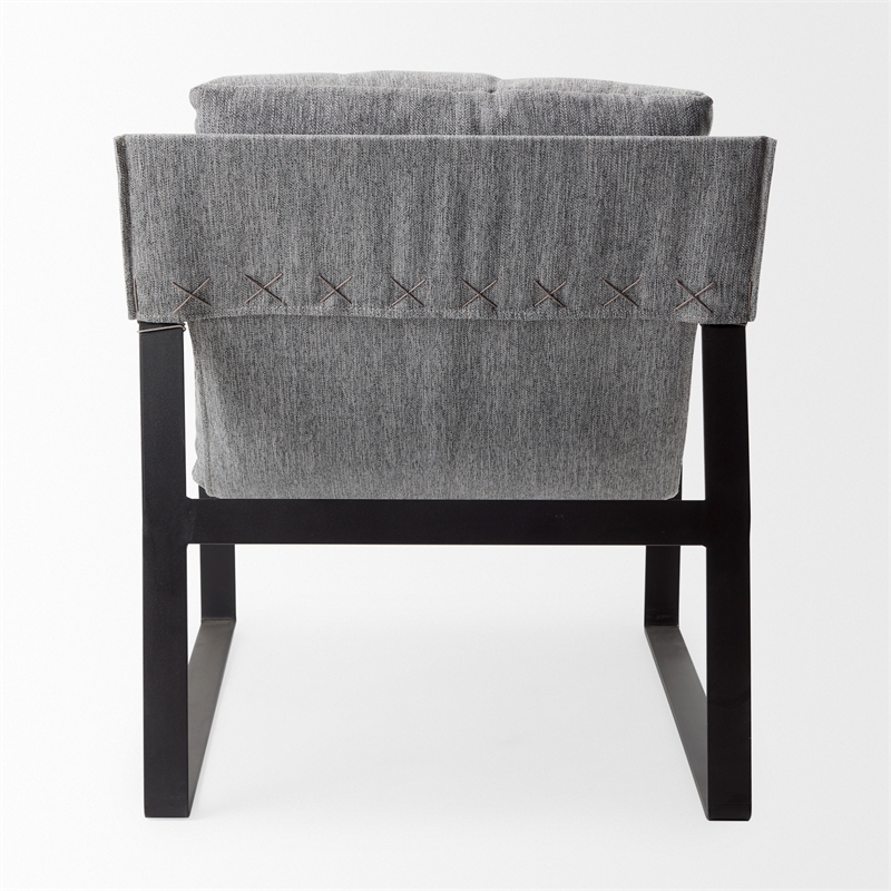 Mercana Guilia Castlerock Gray With Metal Frame Sling Accent Chair