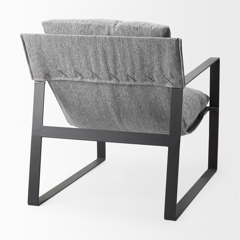 Mercana Guilia Castlerock Gray With Metal Frame Sling Accent Chair