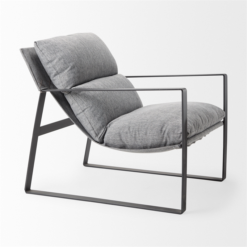 Mercana Guilia Castlerock Gray With Metal Frame Sling Accent Chair