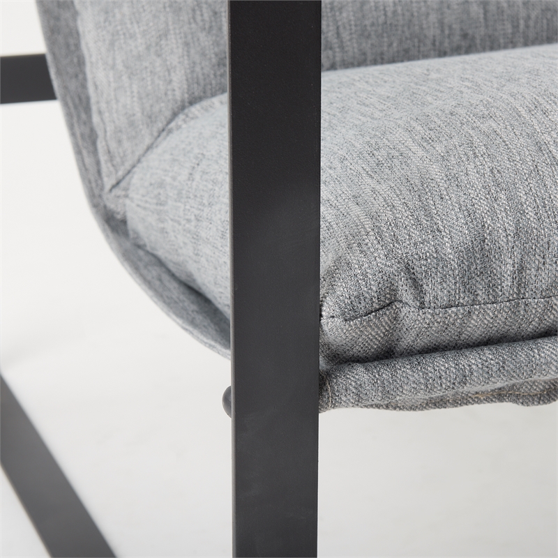 Mercana Guilia Castlerock Gray With Metal Frame Sling Accent Chair