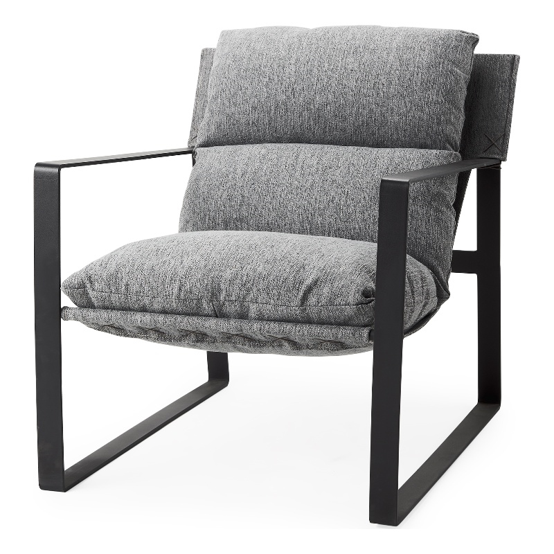 Mercana Guilia Castlerock Gray With Metal Frame Sling Accent Chair