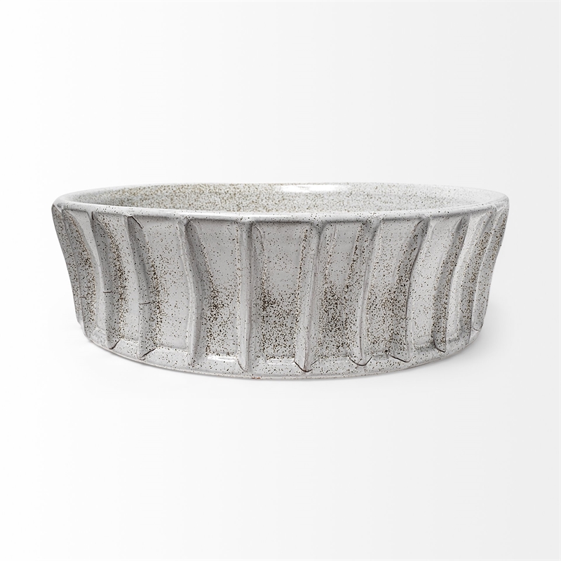 Mercana Furniture Silone Large Ceramic Bowl in White