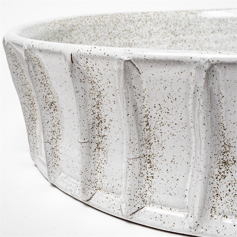 Mercana Furniture Silone Large Ceramic Bowl in White