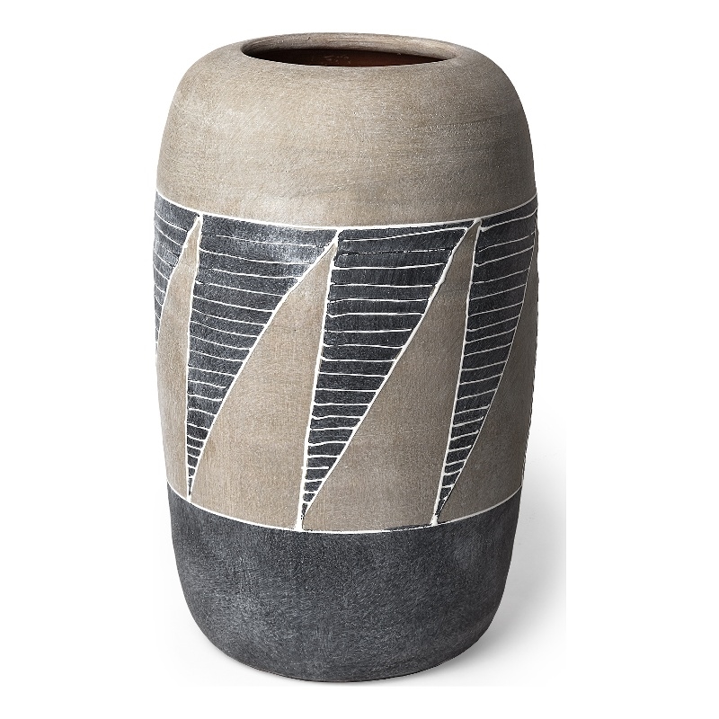 Mercana Furniture Ceramic Vase in Cove Grey/Brown