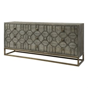Mercana Genevieve II Solid Wood with Metal Base Sideboard in Brown and Gold