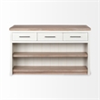 Mercana Fairview II Solid Wood Kitchen Island in White and Brown