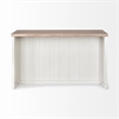 Mercana Fairview II Solid Wood Kitchen Island in White and Brown