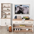 Mercana Fairview II Solid Wood Kitchen Island in White and Brown