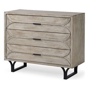 Mercana Giselle I Wood 3 Drawer Accent Cabinet in Light Brown