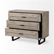 Mercana Giselle I Wood 3 Drawer Accent Cabinet in Light Brown