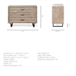 Mercana Giselle I Wood 3 Drawer Accent Cabinet in Light Brown