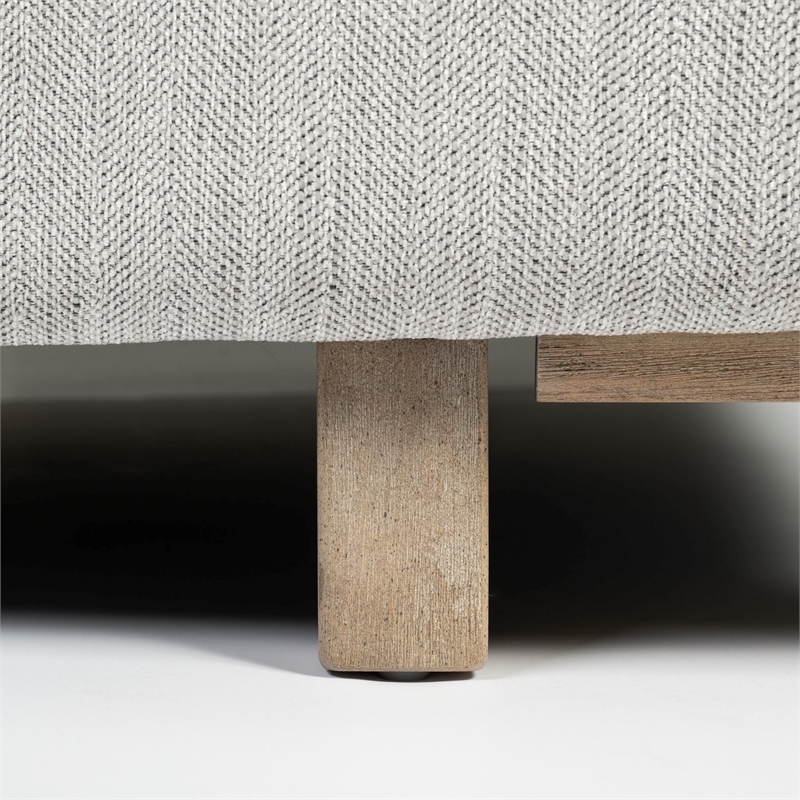 Mercana Roy II Frost Fabric Wood Frame Arm Chair in Gray and Brown