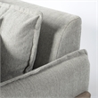Mercana Roy II Frost Fabric Wood Frame Arm Chair in Gray and Brown