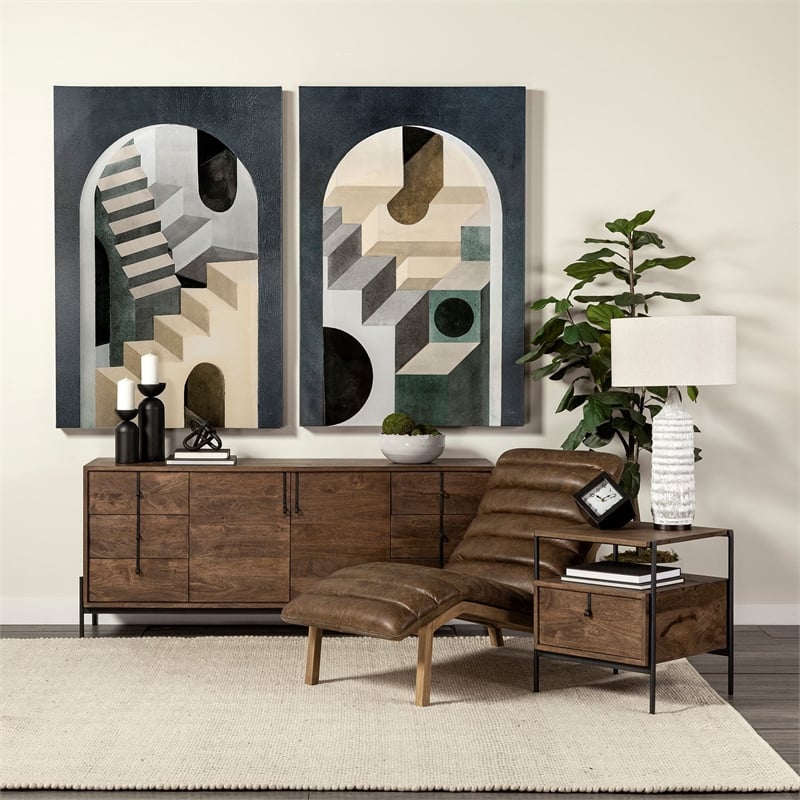 Mercana Alex Metal Decorative Table Candle Holder in Black