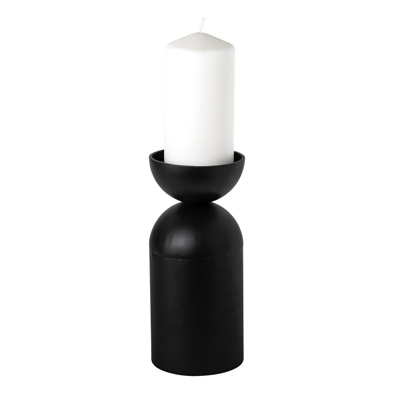 Mercana Alex Metal Decorative Table Candle Holder in Black