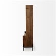 Mercana Glenn V Wood Seated Hall Tree with Storage in Brown