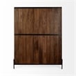 Mercana Glenn V Wood Seated Hall Tree with Storage in Brown