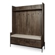 Mercana Glenn V Wood Seated Hall Tree with Storage in Brown