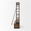 Mercana Brodie II Wood Copper Ladder Shelving Unit in Brown