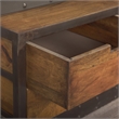 Mercana Brodie II Wood Copper Ladder Shelving Unit in Brown