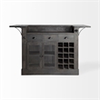 Mercana Cheers Solid Wood Wine Bottle Storage Kitchen Island in Dark Brown