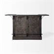 Mercana Cheers Solid Wood Wine Bottle Storage Kitchen Island in Dark Brown