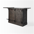 Mercana Cheers Solid Wood Wine Bottle Storage Kitchen Island in Dark Brown
