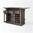 Mercana Cheers Solid Wood Wine Bottle Storage Kitchen Island in Dark Brown