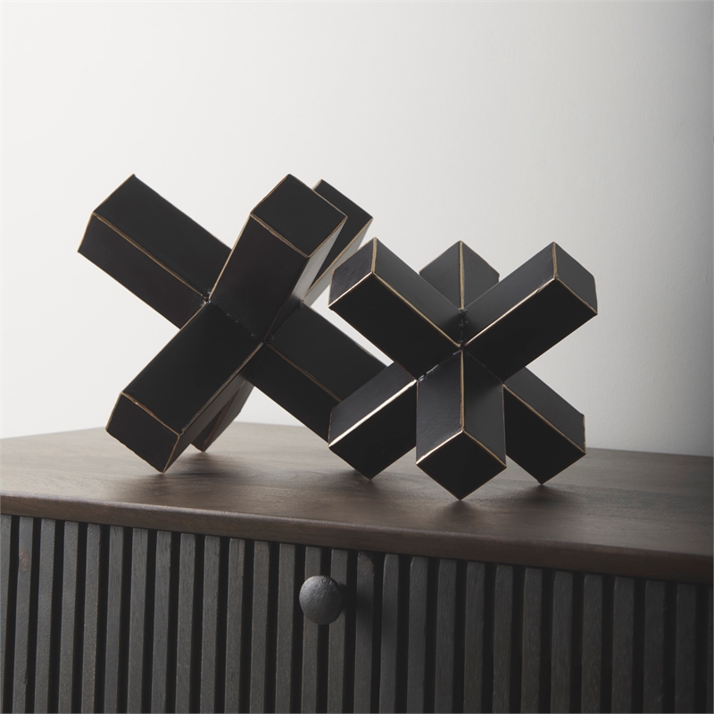 Mercana Abel (Small) 8L x 7W Black Metal Decorative Jack W/ Gold Accent