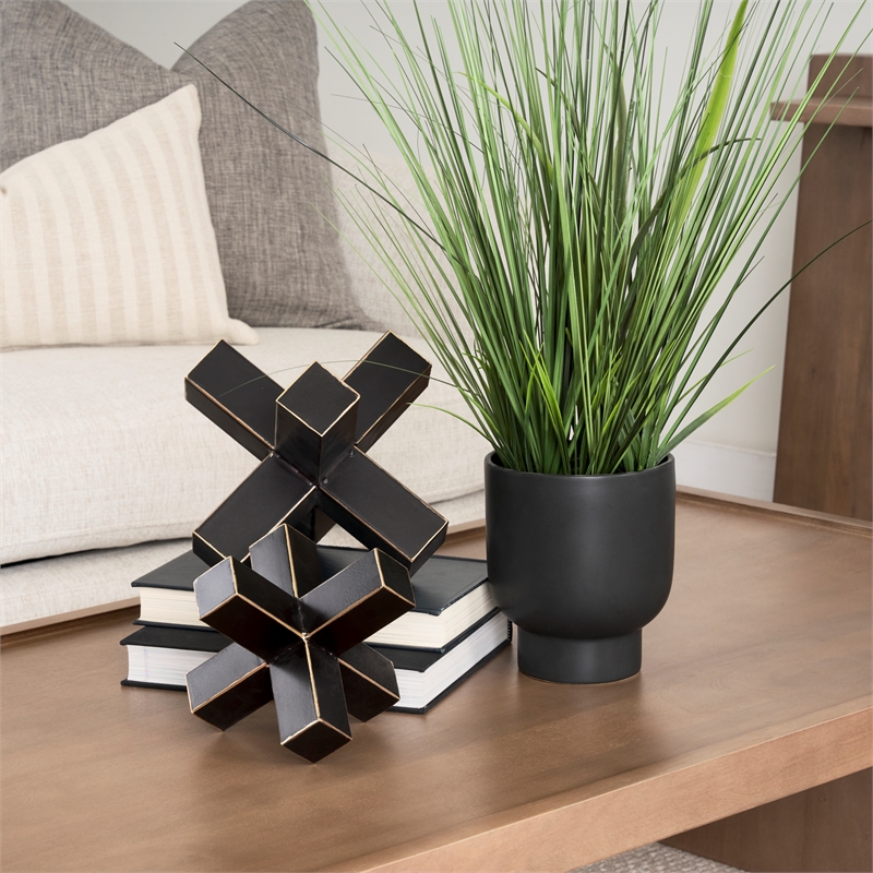 Mercana Abel (Small) 8L x 7W Black Metal Decorative Jack W/ Gold Accent