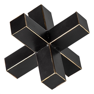 Mercana Abel 9 x 9&quotW Large Black Metal Jack Sculpture with Gold Accents