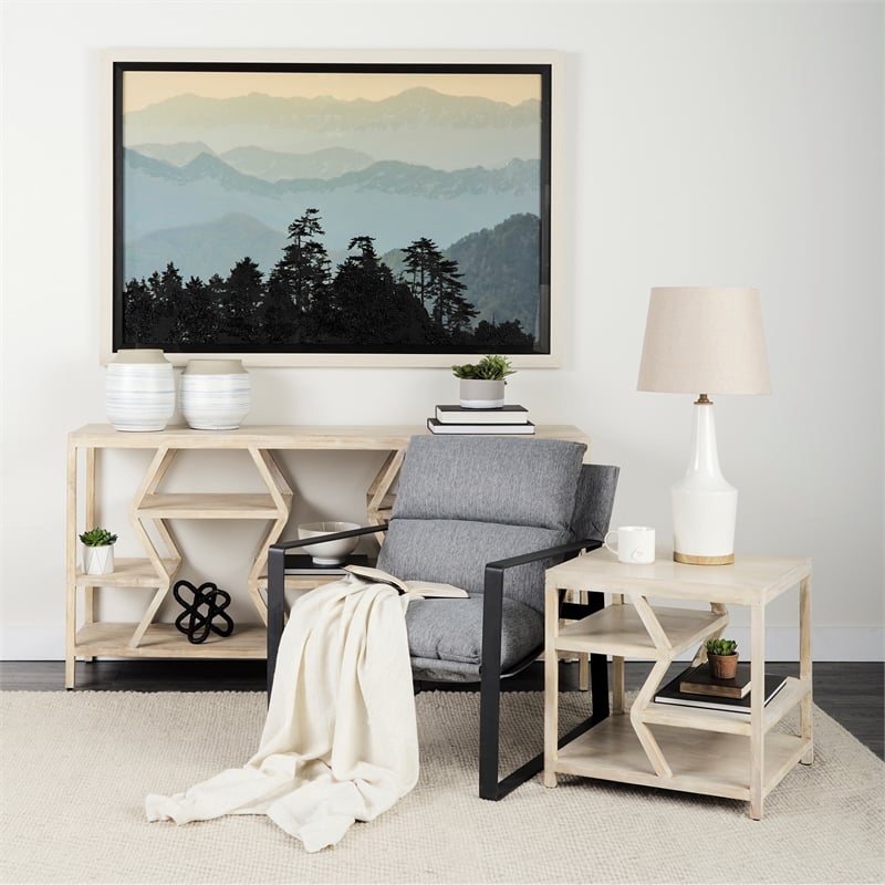 Mercana Sonnett Short White/Blue Ceramic Decorative Vase