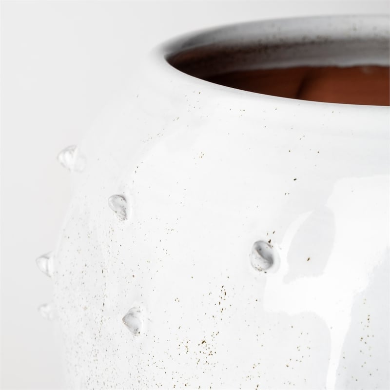 Mercana Julian Large Glossy White Ceramic Decorative Spoked Vase