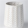 Mercana Gemma II Ceramic Glossy White Chevron Decorative Vase