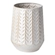 Mercana Gemma II Ceramic Glossy White Chevron Decorative Vase