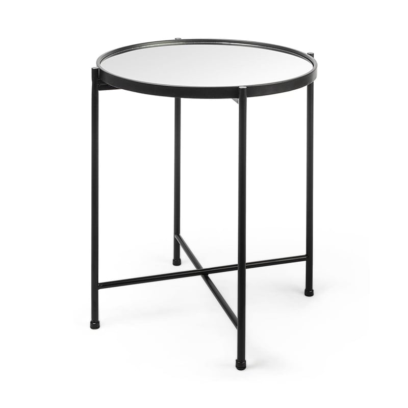 Samantha (Small) Black Metal with Mirrored Top  Accent Table