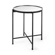 Samantha (Small) Black Metal with Mirrored Top  Accent Table