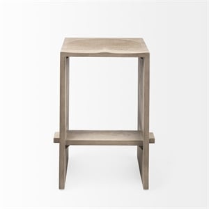 Mercana Aida IV 26&quot Seat Height Brown Wood Minimalist Inspired Counter Stool