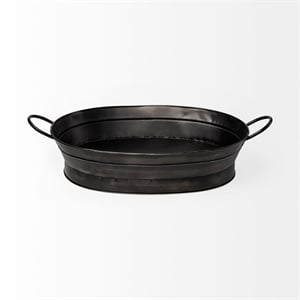 Mercana Reno 20L x 14W Black Metal Vintage Inspired Basket