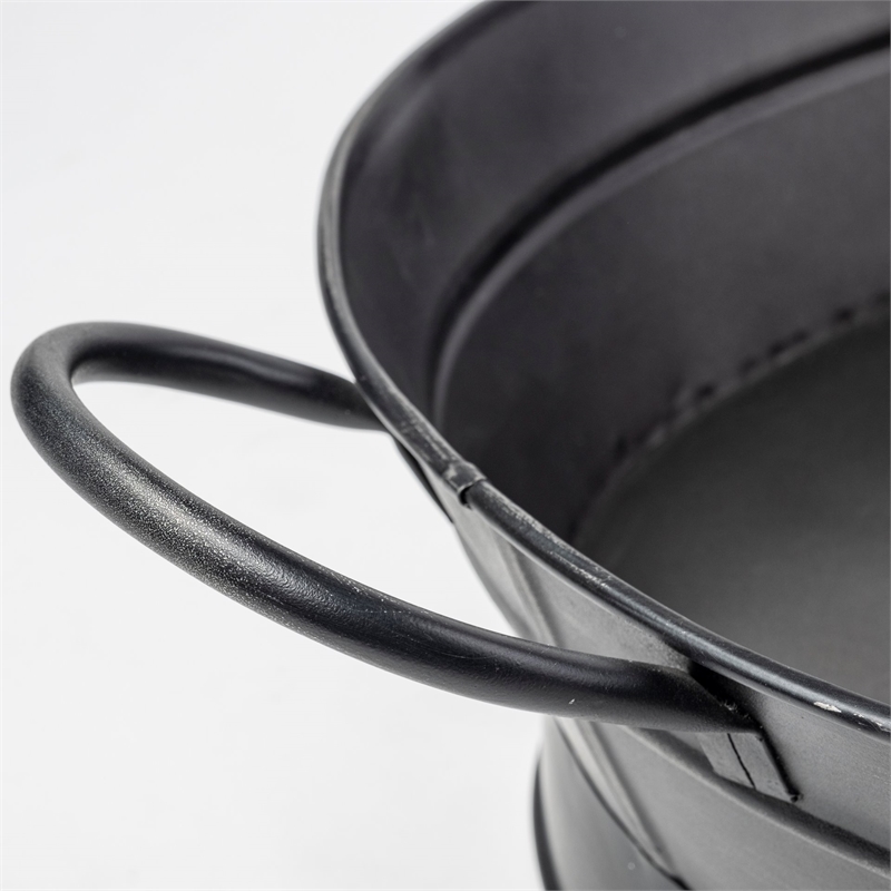 Mercana Reno 20L x 14W Black Metal Vintage Inspired Basket