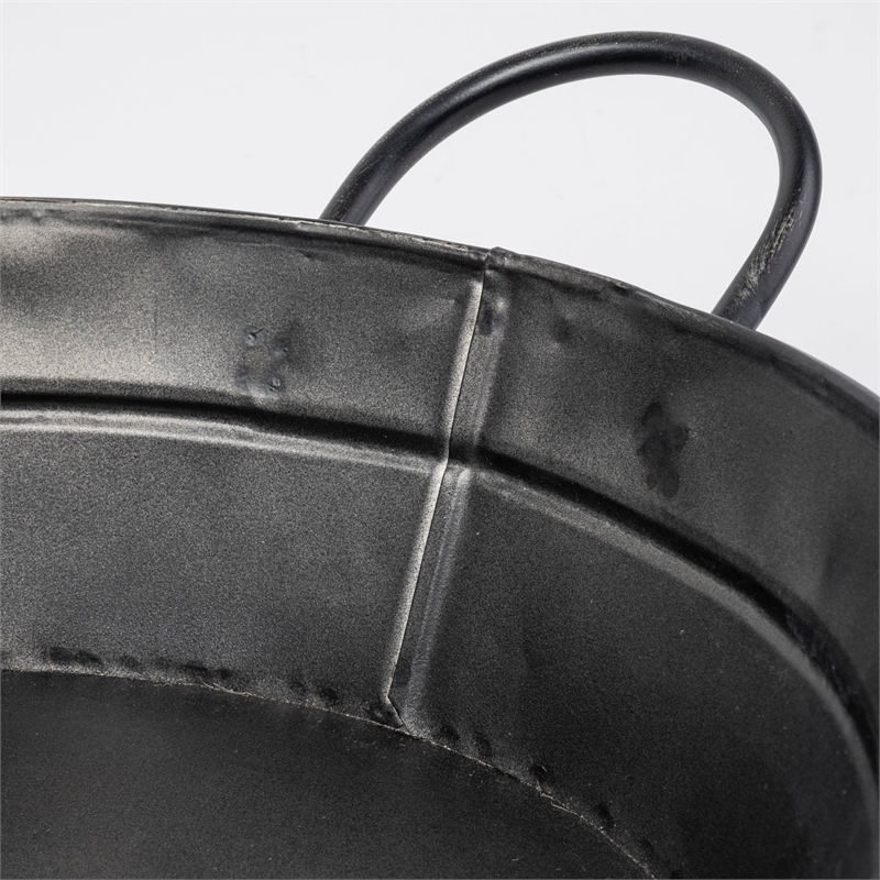 Mercana Reno 20L x 14W Black Metal Vintage Inspired Basket