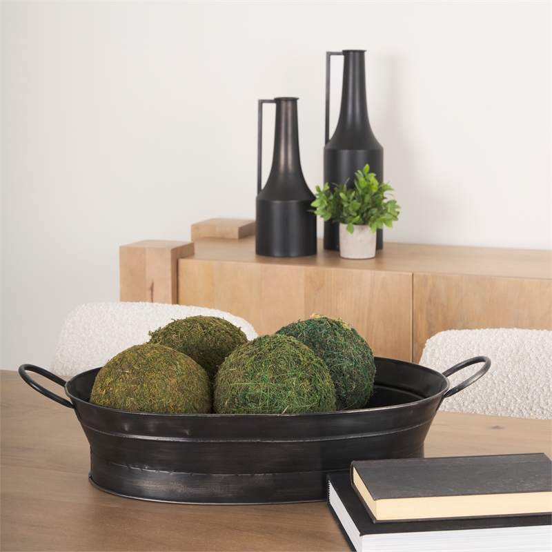 Mercana Reno 20L x 14W Black Metal Vintage Inspired Basket