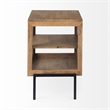 Mercana Arelius Light Brown Wood W/ Black Metal Frame End/Side Table