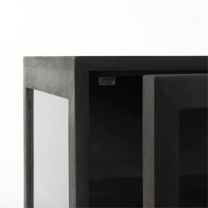 Mercana Arelius Dark Brown Wood W/ Black Metal Frame End/Side Table