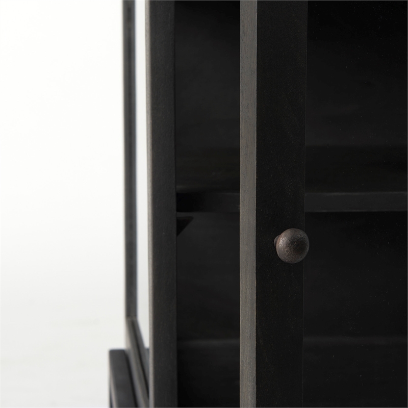 Mercana Arelius Dark Brown Wood W/ Black Metal Frame End/Side Table
