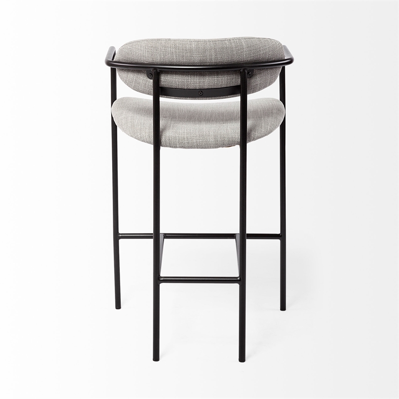 Parker Gray Fabric Seat Black Metal Counter Stool